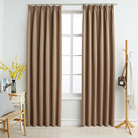 vidaXL Mörkläggningsgardiner med krokar 2 st taupe 140x175 cm