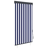 vidaXL Rullgardin utomhus 100x250 cm blå och vit