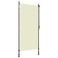 vidaXL Rullgardin utomhus 100x270 cm gräddvit