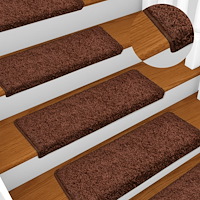vidaXL Trappstegsmattor 15 st 65x21x4 cm brun