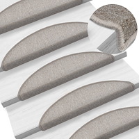 vidaXL Trappstegsmattor 15 st taupe 56x17x3 cm
