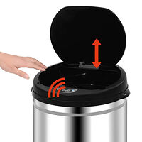 vidaXL Soptunna med automatisk sensor 50 L rostfritt stål