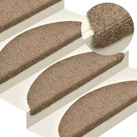 vidaXL Trappmattor självhäftande 15 st 65x21x4 cm beige halvrunda stora