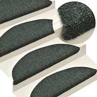 vidaXL Trappstegsmattor självhäftande 15 st grön 65x21x4 cm brodyr