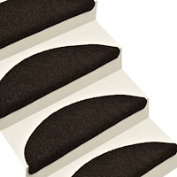 vidaXL Trappstegsmattor självhäftande 15 st mörkbrun 56x17x3 cm brodyr