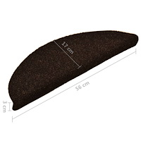 vidaXL Trappstegsmattor självhäftande 15 st mörkbrun 56x17x3 cm brodyr