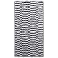 vidaXL Utomhusmatta ARAKIL vit och svart 190x290 cm PP