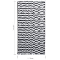 vidaXL Utomhusmatta ARAKIL vit och svart 120x180 cm PP