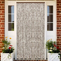 vidaXL Insektsdraperi taupe och vit 100x220 cm chenille