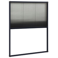 vidaXL Plisserat insektsnät för fönster aluminium antracit 60x80cm