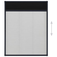 vidaXL Plisserat insektsnät för fönster aluminium antracit 60x80cm