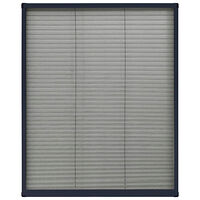 vidaXL Plisserat insektsnät för fönster aluminium antracit 60x80cm