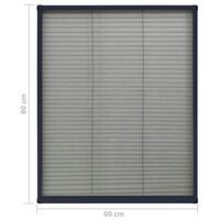 vidaXL Plisserat insektsnät för fönster aluminium antracit 60x80cm