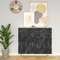 vidaXL Dekorplast svart sten 500x90 cm PVC