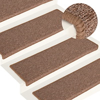 vidaXL Trappstegsmattor 15 st 65x21x4 cm brun