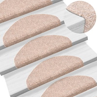vidaXL Trappmattor självhäftande 10 st 65x21x4 cm krämfärgade halvrunda stora