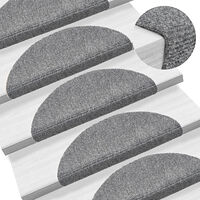 vidaXL Trappmattor självhäftande 5 st 56x17x3 cm ljusgrå halvrunda