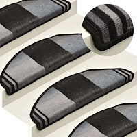 vidaXL Trappstegsmattor självhäftande 10 st 65x21x4 cm svart och grå