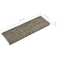 vidaXL Trappstegsmattor 10 st 65x21x4 cm grå