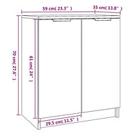vidaXL Skoskåp sonoma-ek 59x35x70 cm konstruerat trä