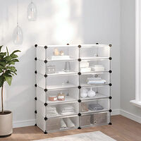 vidaXL Skohylla transparent 94,5x36,5x106 cm PP
