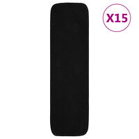 vidaXL Trappstegsmattor 15 st 75x20 cm svart rektangulär