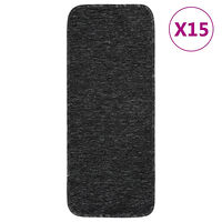 vidaXL Trappstegsmattor halkfri 15 st 60x25 cm antracit rektangulär