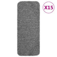 vidaXL Trappstegsmattor halkfri 15 st 60x25 cm grå rektangulär