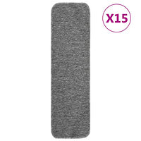 vidaXL Trappstegsmattor 15 st 75x20 cm grå rektangulär