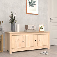 vidaXL Skoskåp 110x38x45,5 cm massiv furu