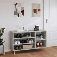vidaXL Skoskåp betonggrå 102x36x60 cm konstruerat trä