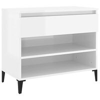 vidaXL Skoskåp vit högglans 70x36x60 cm konstruerat trä