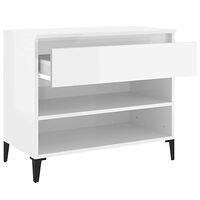 vidaXL Skoskåp vit högglans 70x36x60 cm konstruerat trä