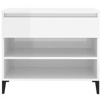 vidaXL Skoskåp vit högglans 70x36x60 cm konstruerat trä