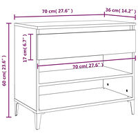 vidaXL Skoskåp vit högglans 70x36x60 cm konstruerat trä