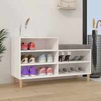 vidaXL Skoskåp vit 102x36x60 cm konstruerat trä