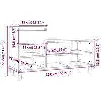 vidaXL Skoskåp vit högglans 102x36x60 cm konstruerat trä