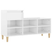 vidaXL Skoskåp vit högglans 102x36x60 cm konstruerat trä