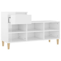 vidaXL Skoskåp vit högglans 102x36x60 cm konstruerat trä