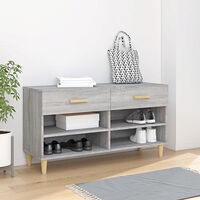 vidaXL Skoställ grå sonoma 102x35x55 cm konstruerat trä