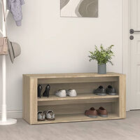 vidaXL Skohylla sonoma-ek 100x35x45 cm konstruerat trä