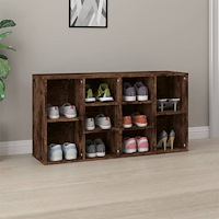 vidaXL Skobänk rökfärgad ek 103x30x54,5 cm konstruerat trä