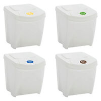 vidaXL Stapelbara soptunnor 4 st vit 100 L polypropen