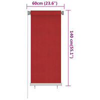 vidaXL Rullgardin utomhus 60x140 cm röd HDPE