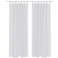 vidaXL Genomskinlig vit gardin 140 x 175 cm 2-pack