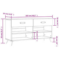 vidaXL Skobänk brun ek 102x35x55 cm konstruerat trä