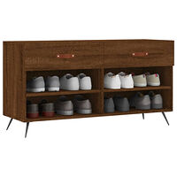 vidaXL Skobänk brun ek 102x35x55 cm konstruerat trä