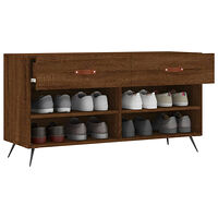 vidaXL Skobänk brun ek 102x35x55 cm konstruerat trä