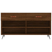 vidaXL Skobänk brun ek 102x35x55 cm konstruerat trä