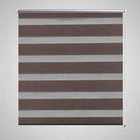vidaXL Rullgardin randig brun 100 x 175 cm transparent